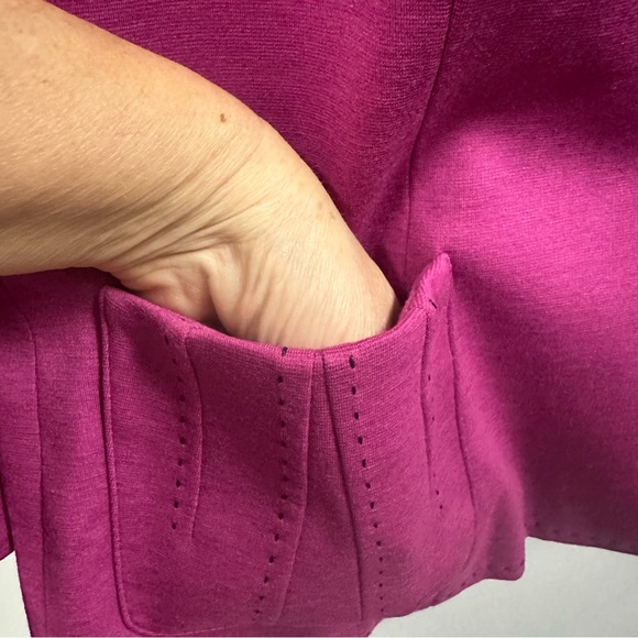 Larry Levine Classics 3 Quarter Sleeve Knit Jacket with Pockets Plus Size 28W - Picture 6 of 12